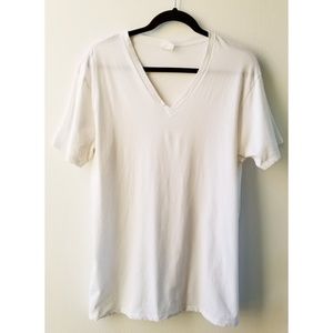 DKNY White V-Neck T-Shirt